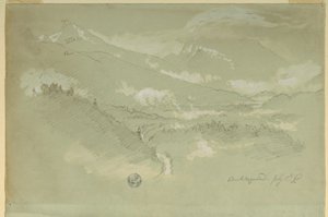Rajz, Tájképek, Berchtesgaden környéke, 1868 alkotó: Frederic Edwin Church