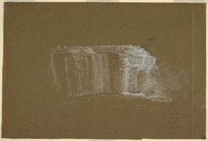 Rajz, Lower Falls, Genesee folyó, Rochester, New York, 1848 alkotó: Frederic Edwin Church