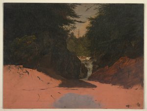 Rajz, Maine, Mountain Stream, 1851. augusztus-szeptember, 1851. augusztus-szeptember alkotó: Frederic Edwin Church