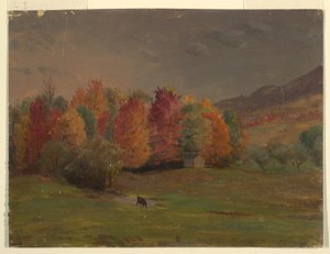 Rajz, Maine vagy Kanada tengerpartja, 1845 körül alkotó: Frederic Edwin Church