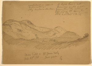 Rajz, Holdfény az El Yumen völgyben, Arábia, 1868. február 29. alkotó: Frederic Edwin Church