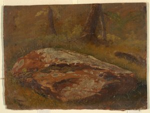 Rajz, Mossy Rock, 1845. augusztus alkotó: Frederic Edwin Church