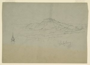 Rajz, Város motívum hegyvidéki városból, 1868 alkotó: Frederic Edwin Church