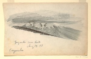 Rajz, Cayambe-hegy, Ecuador, 1853. augusztus 29. alkotó: Frederic Edwin Church