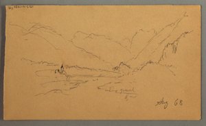 Rajz, Hegycsúcsok, 1868 alkotó: Frederic Edwin Church