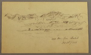 Rajz, Hegycsúcsok, 1868. február 22. alkotó: Frederic Edwin Church