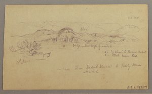 Rajz, Hegycsúcsok, 1868. február 22. alkotó: Frederic Edwin Church