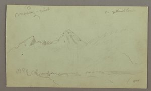 Rajz, Hegycsúcsok, valószínűleg 1868 alkotó: Frederic Edwin Church