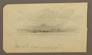 Rajz, Hegyi táj, Toluca; hátoldal: Hegy, Toluca, 1885. április 20. alkotó: Frederic Edwin Church