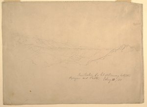 Rajz, Hegyvidéki táj Popayan és Pasto között, Kolumbia, 1853. augusztus 13. alkotó: Frederic Edwin Church