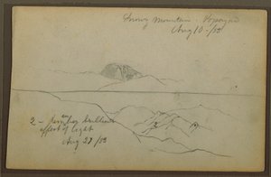 Rajz, Hegyek, Popayan, Kolumbia, 1853. augusztus alkotó: Frederic Edwin Church