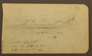 Rajz, Hegyek; hátoldal: Foothills amp; Mountain Range, 1885. december 21. alkotó: Frederic Edwin Church