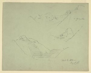 Rajz, Abtenau melletti hegyek, Salzkammergut, 1868. augusztus 5. alkotó: Frederic Edwin Church