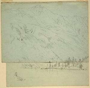 Rajz, Mt. Katahdin, Maine, 1870-78 alkotó: Frederic Edwin Church