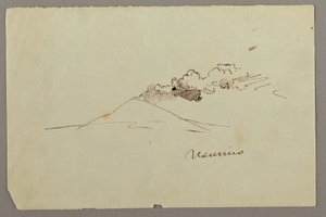 Rajz, Vezúv füsttel, talán 1868-69 alkotó: Frederic Edwin Church