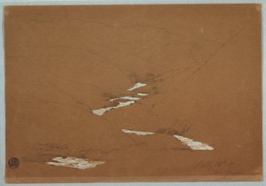 Rajz, Szűk hegyi völgy, vízeséses patakkal Ysapan közelében, Ecuador, 1857. július 12. alkotó: Frederic Edwin Church