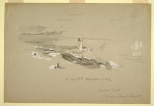 Rajz, Niagara-vízesés a Terrapin Pointról, 1856. március 20. alkotó: Frederic Edwin Church