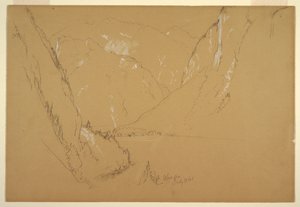 Rajz, "Obersee", Berchtesgarden közelében, Bajorország, 1868. július 17. alkotó: Frederic Edwin Church