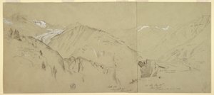 Rajz, Panoráma Bel Arpból, 1868 alkotó: Frederic Edwin Church