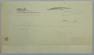 Rajz, Fogo sziget egy része, Indián tekintet, 1859. július 2. alkotó: Frederic Edwin Church