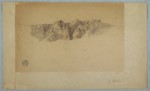 Rajz, egy hasadékos hegység része, valószínűleg Ecuador vagy Kolumbia, 1853 vagy 1857 alkotó: Frederic Edwin Church