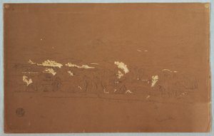 Rajz, Guaranda részleges látképe, Ecuador, 1857. június 3. alkotó: Frederic Edwin Church