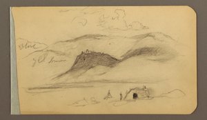 Rajz, síkság, domb, város; hátoldal: Hegyvidék, 1889 alkotó: Frederic Edwin Church