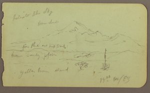 Rajz, Popocatapel; hátoldal: Fríz a Texcoco Hotelről, 1883. december 18. alkotó: Frederic Edwin Church