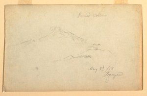 Rajz, Purese vulkán Popayanból, Kolumbia, 1853. augusztus 9. alkotó: Frederic Edwin Church