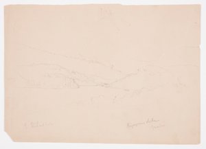 Rajz, Ripogenus-tó, 1855 körül. alkotó: Frederic Edwin Church