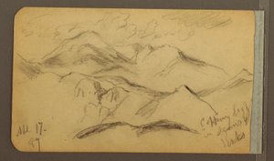 Rajz, Sziklás hegyek, 1889. április 17. alkotó: Frederic Edwin Church