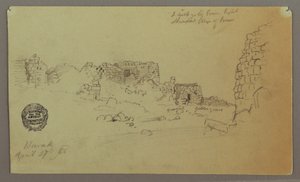 Rajz, romok, 1868. április 27. alkotó: Frederic Edwin Church