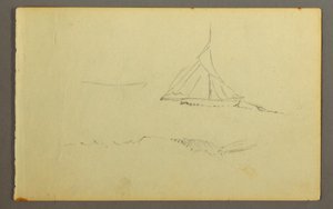 Rajz, vitorlás balról nézve, 1845 alkotó: Frederic Edwin Church