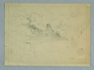 Rajz, Sangay vulkán kitörése, Ecuador, 1857-62 alkotó: Frederic Edwin Church