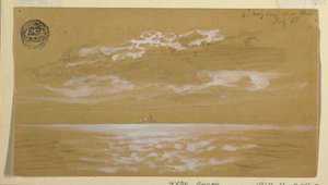Rajz, Tengeri táj, Új-Fundland, 1859. július 6. alkotó: Frederic Edwin Church