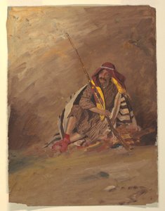 Rajz, Ülő beduin, valószínűleg 1868 februárja alkotó: Frederic Edwin Church