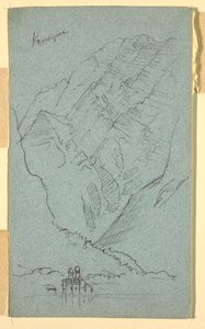 Rajz, A Königssee partja, B, 1868. július alkotó: Frederic Edwin Church