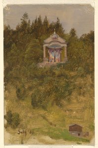 Rajz, Szentély, Bajorország, 1868. július alkotó: Frederic Edwin Church