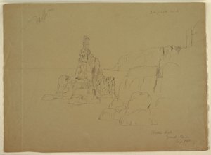 Rajz, "Szobor-szikla", 1851 szeptembere alkotó: Frederic Edwin Church