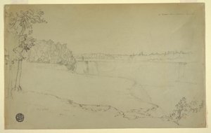 Rajz, tanulmányok. A Niagara-vízesés, valószínűleg 1856. alkotó: Frederic Edwin Church
