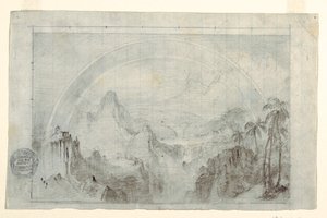 Rajz, tanulmány az "Esős évszak a trópusokon" című rajzhoz, 1865-66 alkotó: Frederic Edwin Church