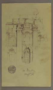 Rajz, Templomromok tanulmánya, 1868. május 8. alkotó: Frederic Edwin Church