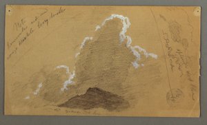 Rajz, Csúcstalálkozó nagy felhőkkel, talán 1868 alkotó: Frederic Edwin Church