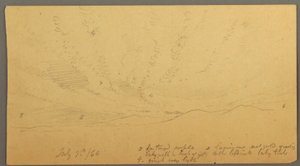 Rajz, Naplemente a hegyek felett, 1866. július 9. alkotó: Frederic Edwin Church