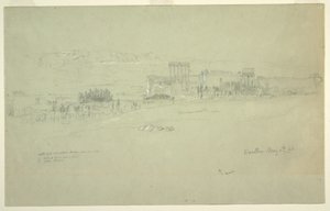 Rajz, templomok, Baalbek, 1868. május 6. alkotó: Frederic Edwin Church