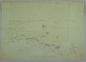Rajz, Terrapin Point, 1856. március 20. alkotó: Frederic Edwin Church