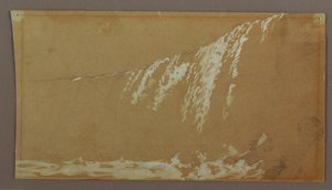 Rajz, A kanadai vízesés és a Kecskesziget a Niagara folyónál, valószínűleg 1858 alkotó: Frederic Edwin Church
