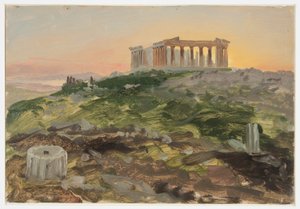 Rajz, A Parthenon délkeleti irányból, 1869. április alkotó: Frederic Edwin Church