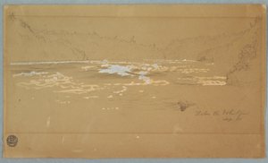 Rajz, A folyó "Az örvény alatt", 1858 szeptembere alkotó: Frederic Edwin Church
