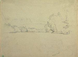 Rajz, Felső-Togue-tó, 1885 körül alkotó: Frederic Edwin Church